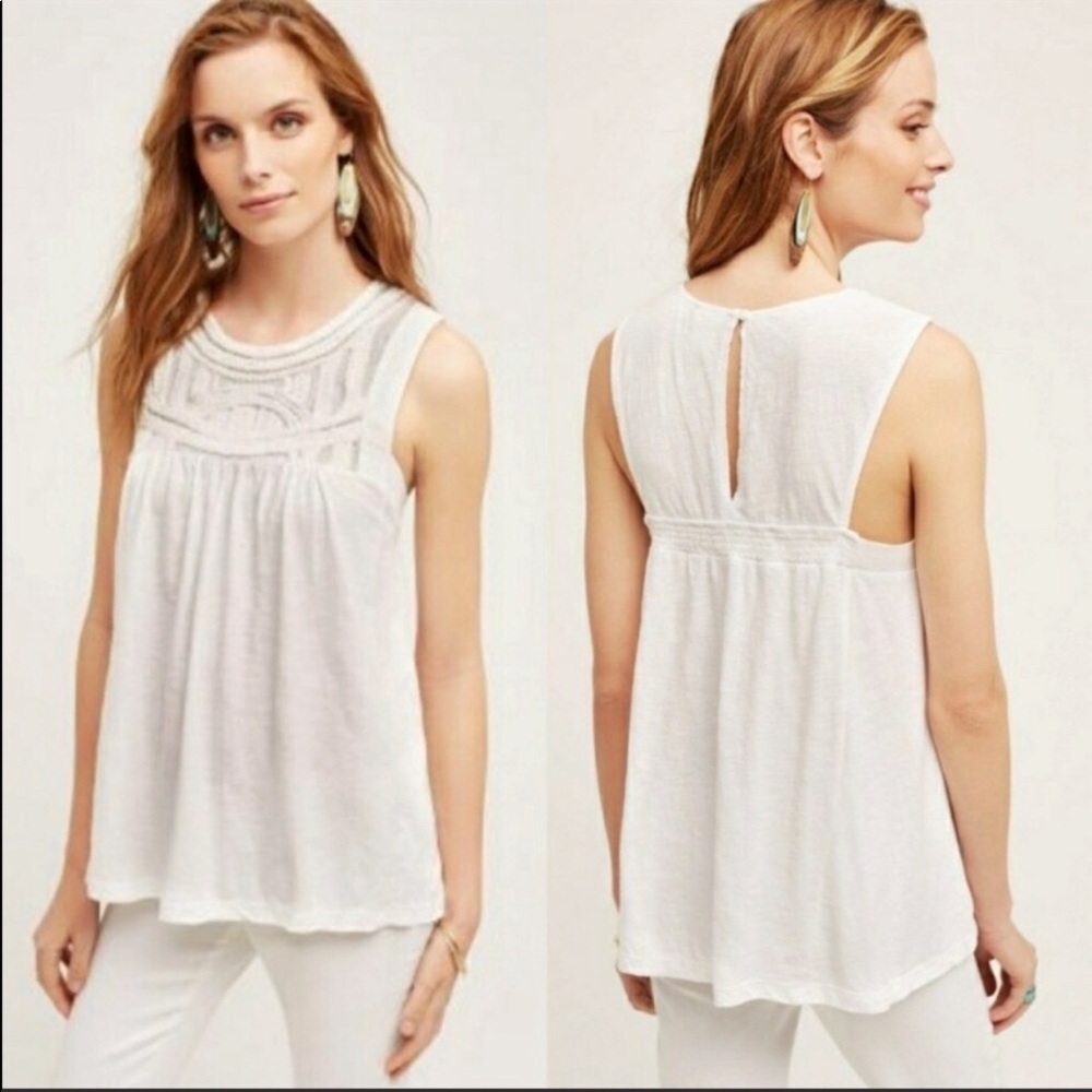 White Anthropologie Tank